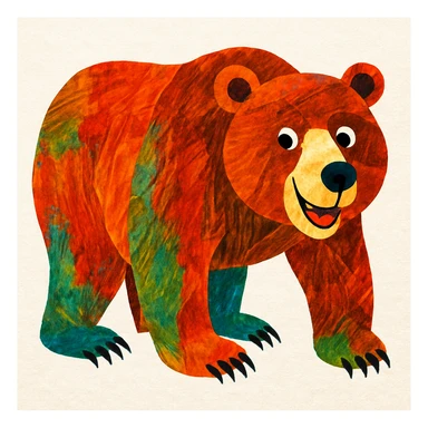 Eric carle grizzly bear sticker