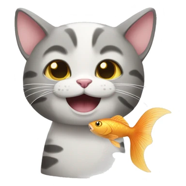 Cat with fish sticker