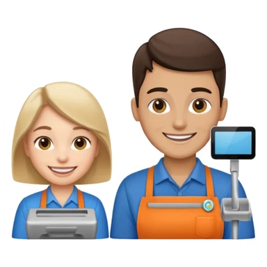 cashier and a person sticker