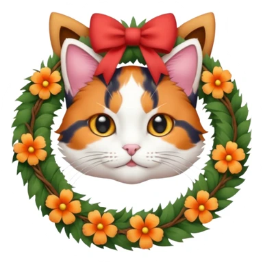 wreath cat sticker