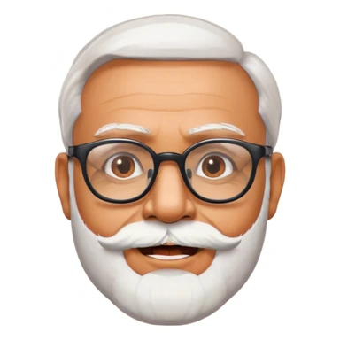prime minister modi as a friendly emoji, with glasses and white beard sticker