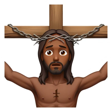 Dark skin Jesus on the crucifix  sticker