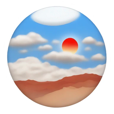 Blue sky, white sun and red earth  sticker