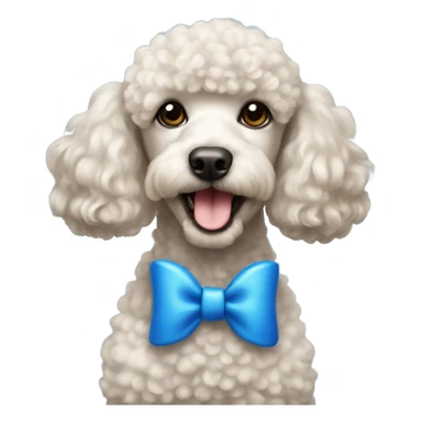 Poodle with a blue bow on head sticker