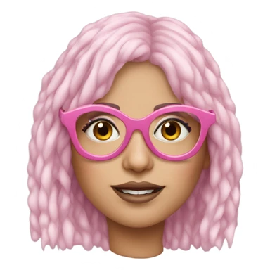 Realistic-Lady-gaga-pink-hair-glasses  sticker