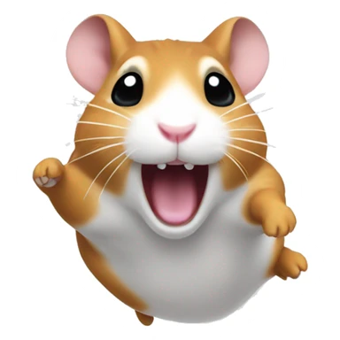 jumping up in the air hamster sticker
