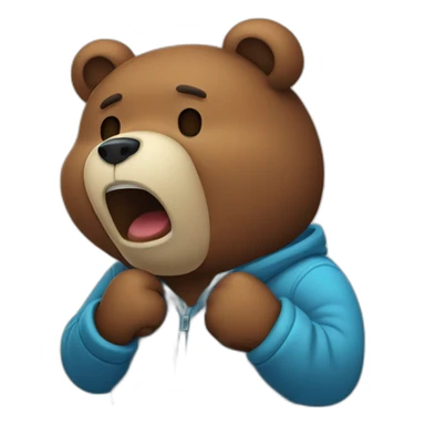 Coughing bear sticker