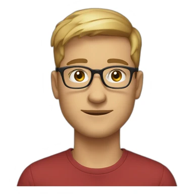 Mann, 26 Jahre, runde Brille mit Goldgestell, Schnurrbart, dunkelblond sticker