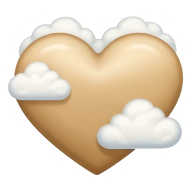 beige heart + cloud sticker