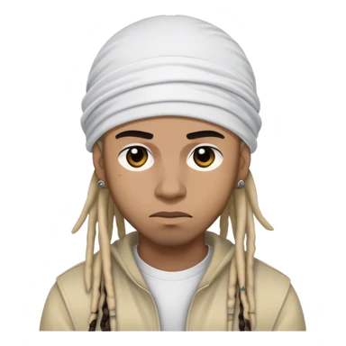 emo rapper with dreads and a durag sticker