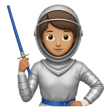 A person wearing fencing equipment with their entire body sticker