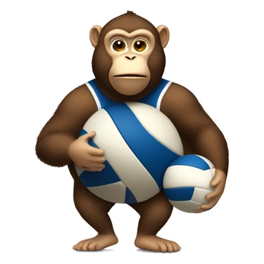 Fat monkey with volleyball sticker