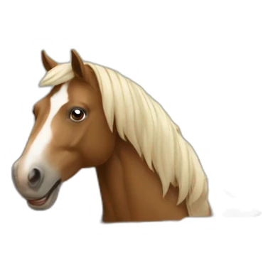 a horse with a smile sitting in a car sticker