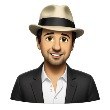 Lin Manuel Miranda in a fedora  sticker