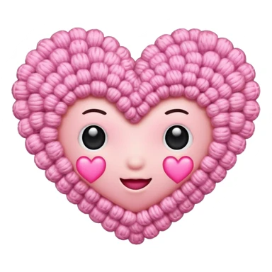 Pink heart crochet  sticker