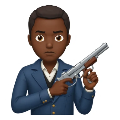 Black guy in a Shystie holding a gun sticker