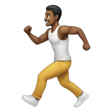 man stepping up sticker