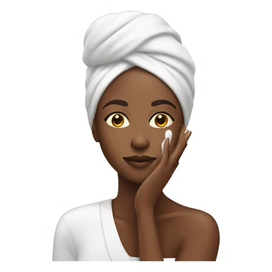 colored woman doing skincare sticker
