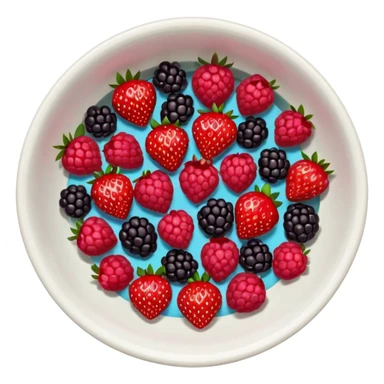 bowl negro solo de frutos rojos: fresas, moras, frambuesas. con vista desde arriba. sticker