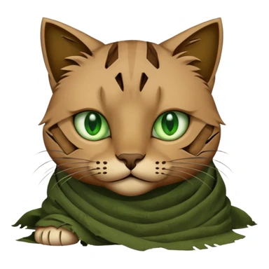 ancient cat with tattered cloth sticker