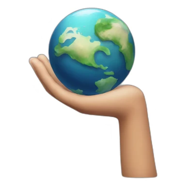 hand holding planet earth sticker