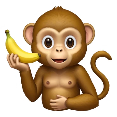 Monkey holding out a banana  sticker