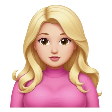 Curvy blonde long hair  sfw pink stripper sticker