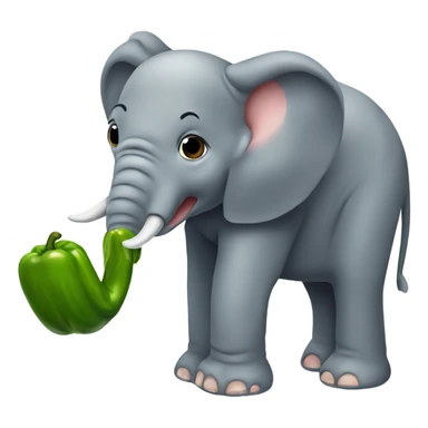 Elephant eating pickle sticker