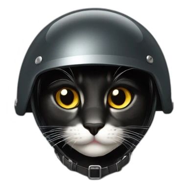 Gato negro con casco bomobero sticker
