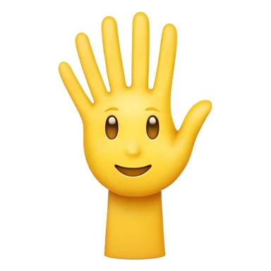 yellow emoji face with raised palm in front signaling stop or no permission sticker