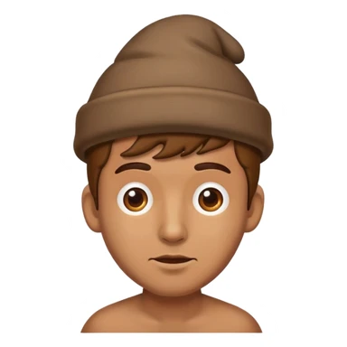 Guy wearing poop hat sticker