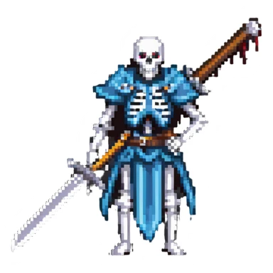 skeleton holding a large broadsword sticker
