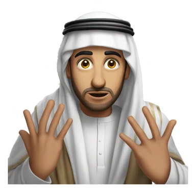 Arab holding his head with his hands photorealistic serious sticker