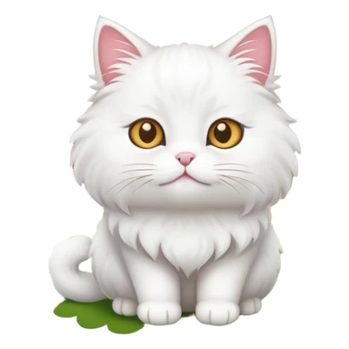White rural cat with farm background sticker
