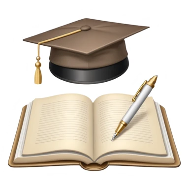 "A white open book,The pen should be positioned as placed exactly in the center between the pages.  if held by a right-handed person - meaning the direction is reversed compared to a left-handed grip. The pen should be uncapped, and the cap placed behind it." sticker