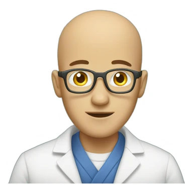 bald chemists in lab sticker