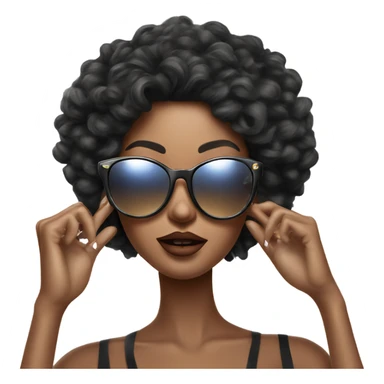 Hyper Realistic beautiful high fashion model putting on sunglasses  sticker