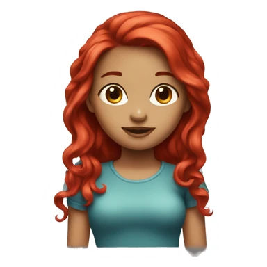 Cherry red hair girl sticker