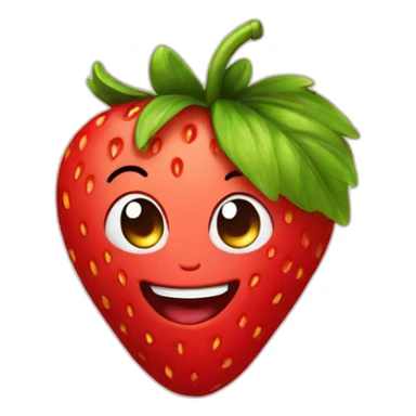 strawberry smiling sticker