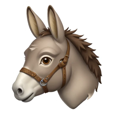 Ein behindert aussehender Eselkopf. Seine Augen sollen in verschiedene Richtungen Blicken  sticker