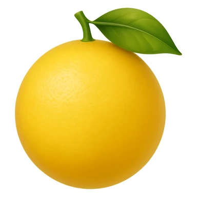 A single, inanimate lemon with a leaf, no facial features, in a transparent background, keep the style consistent with the original image. sticker