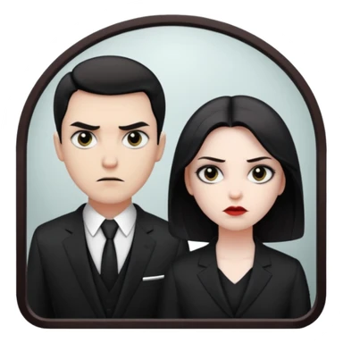 Man killer in mirror behind woman sticker