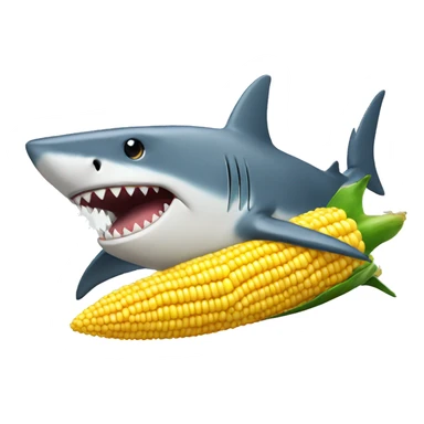 shark with a huge corn sticker