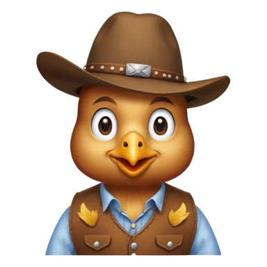 Chicken wearing like a cowboy  sticker