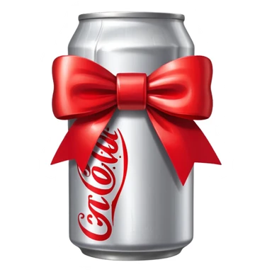 Diet coke coca cola can with bow emoji sticker