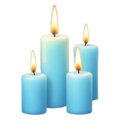 pastel blue three candles sticker