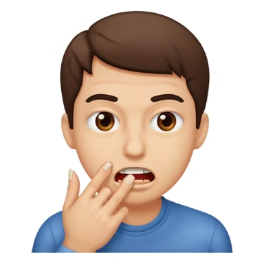 Someone biting their nail nervously  sticker