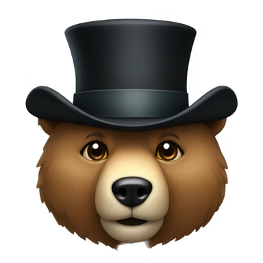 Good bear head wearing a top hat sticker