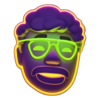 Juicy booty neon sign style man award sticker