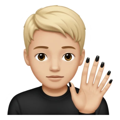 boy with long nails sticker